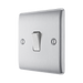 Metallic light switch on a white background side
