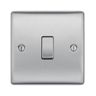 BG Nexus Metal Brushed Steel Intermediate Light Switch NBS13