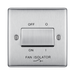 Metallic fan isolator switch on a white background