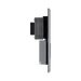 Metallic wall socket with shaver outlet on a white background profile