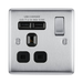 BG Nexus Metal Brushed Steel 13A Single USB Socket NBS21U2B Available from RS Electrical Supplies