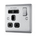 BG Nexus Metal Brushed Steel 13A Single USB Socket NBS21U2B additional product image 3