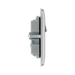 Metallic electrical socket with USB ports and switch on a white background profile