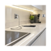 Metallic electrical socket with USB ports and switch on a white background kitchen