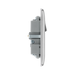 Silver electrical switch with USB charging port and socket on a white background profile