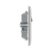 Metallic electrical switch with USB and socket outlets on a white background profile