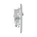 Metallic light switch with socket on a white background profile