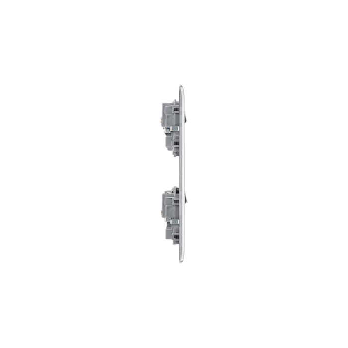 BG Nexus Metal Brushed Steel Double Socket Combination Plate NBS222EM8G – side view