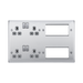 BG Nexus Metal Brushed Steel Double Socket Combination Plate NBS222EM8G Available from RS Electrical Supplies