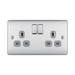 BG Nexus Metal Brushed Steel 13A Double Socket 10 Pack NBS22G Available from RS Electrical Supplies