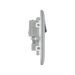 Metallic light switch with multiple sockets and switches on a white background profile