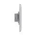 Metallic electrical socket on a white background profile