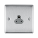 Metallic electrical socket on a white background