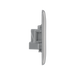 Metallic electrical socket with three sockets on a white background profile