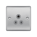 Metallic electrical socket with three sockets on a white background