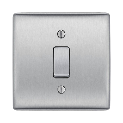 BG Nexus Metal Brushed Steel 20A Double Pole Switch NBS30 Available from RS Electrical Supplies