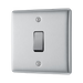 Metallic light switch on a white background profile