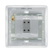 Metallic light switch on a white background living room setting