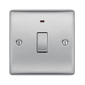 Metallic light switch on a white background