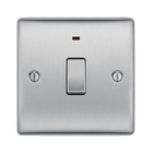 BG Nexus Metal Brushed Steel 20A Double Pole Switch with Neon NBS31