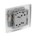 Metallic light switch on a white background back