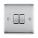 Metallic light switch on a white background