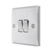 Metallic light switch on a white background side