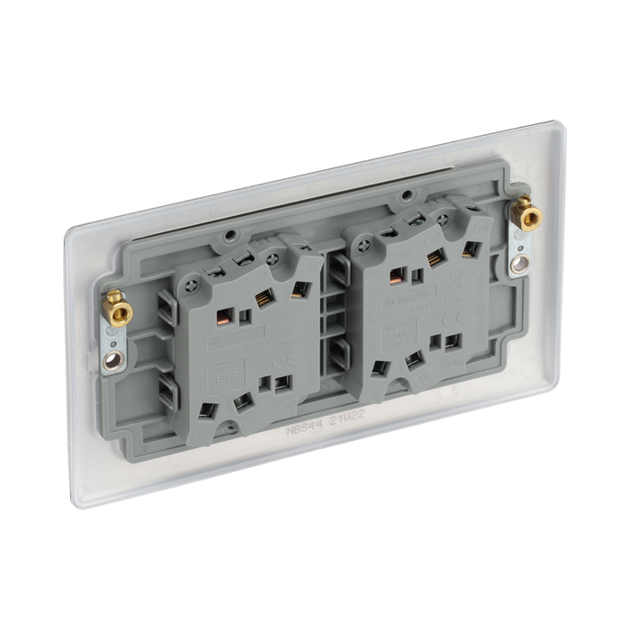 Metallic four-switch panel on a white background back