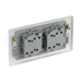 Metallic four-switch panel on a white background back