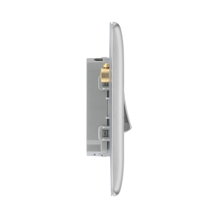 Metallic four-switch panel on a white background profile