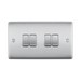 Metallic four-switch panel on a white background