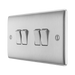 Metallic four-switch panel on a white background side