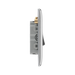 Metallic light switch panel with five rectangular buttons on a white background profile