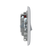 Metallic light switch with two switches on a white background profile