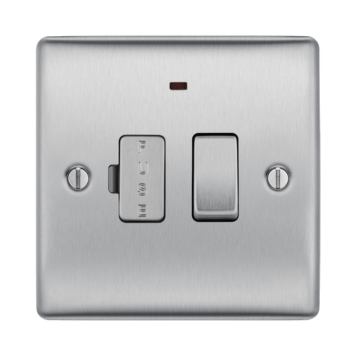 Metallic light switch with two switches on a white background