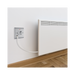 Metallic light switch with two toggle switches on a white background wall setting