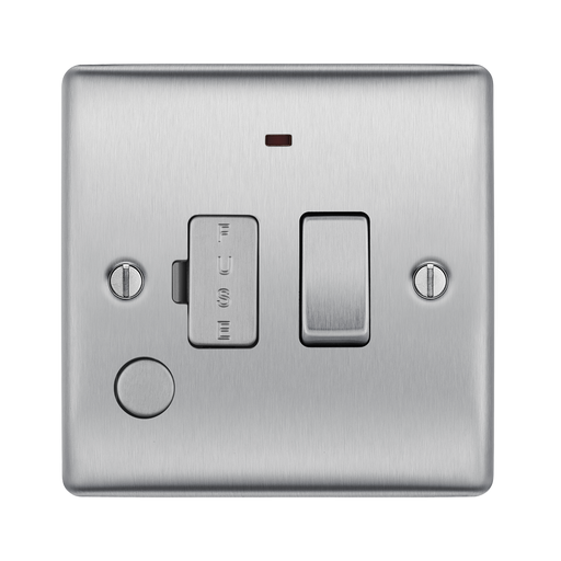 Metallic light switch with two toggle switches on a white background