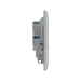 Metallic light switch on a white background profile