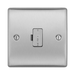 Metallic light switch on a white background