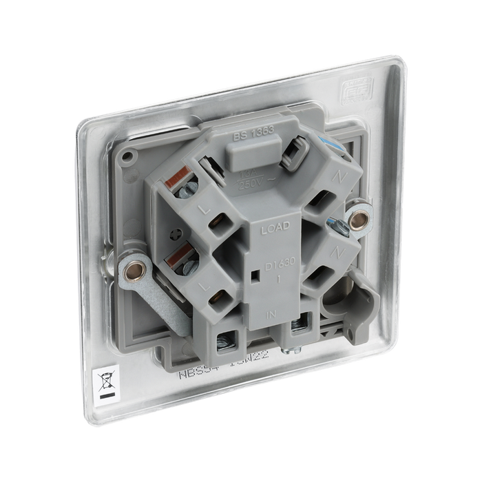 Metallic light switch on a white background back