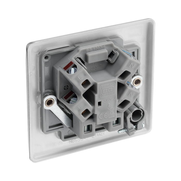 Metallic fuse switch on a white background back