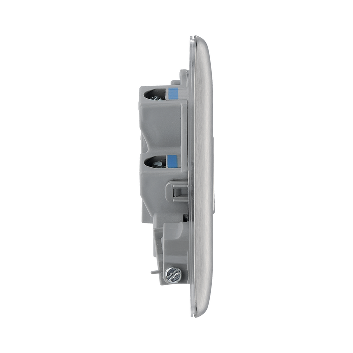 Metallic fuse switch on a white background profile