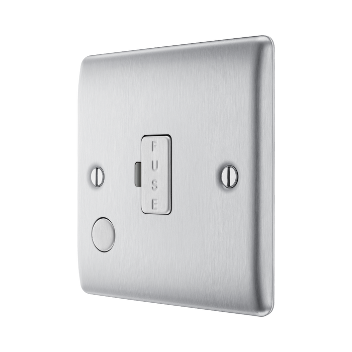 Metallic fuse switch on a white background side