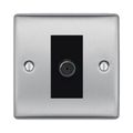BG Nexus Metal Brushed Steel Co-axial Socket NBS60B Available from RS Electrical Supplies
