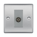 BG Nexus Metal Brushed Steel Co-axial Socket NBS60G Available from RS Electrical Supplies