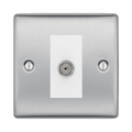 BG Nexus Metal Brushed Steel Co-axial Socket NBS60W Available from RS Electrical Supplies