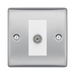 BG Nexus Metal Brushed Steel Co-axial Socket NBS60W Available from RS Electrical Supplies