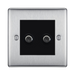 BG Nexus Metal Brushed Steel Double Satellite Socket NBS642B Available from RS Electrical Supplies