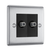 BG Nexus Metal Brushed Steel Double Satellite Socket NBS642B additional product image 2