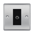BG Nexus Metal Brushed Steel Satellite Socket NBS64B Available from RS Electrical Supplies